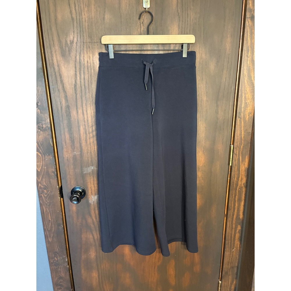 Spanx AirEssentials Wide Leg Crop Pants Navy Blue Petite Medium Loungewear